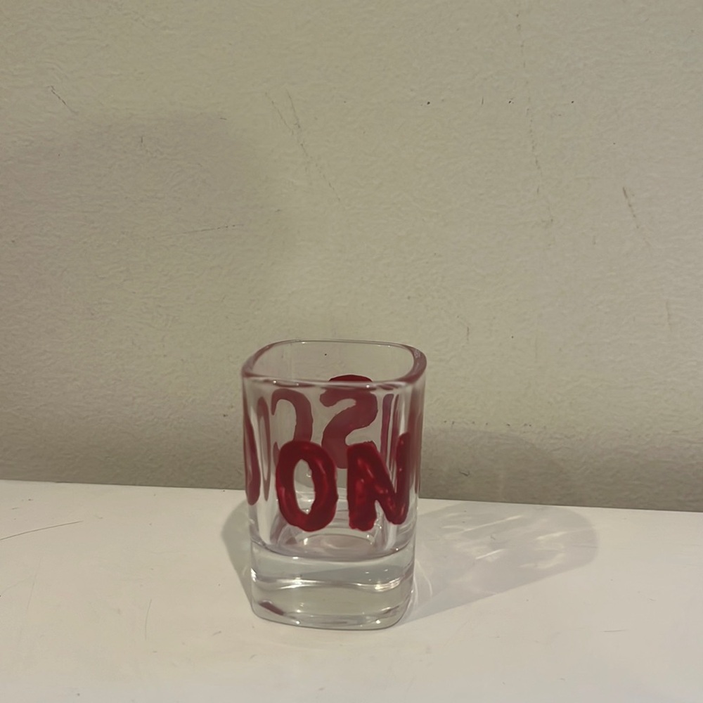 ON WISCO custom college shot glass